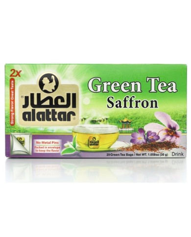 شاي اخضر بالزعفران 20 كيس العطار