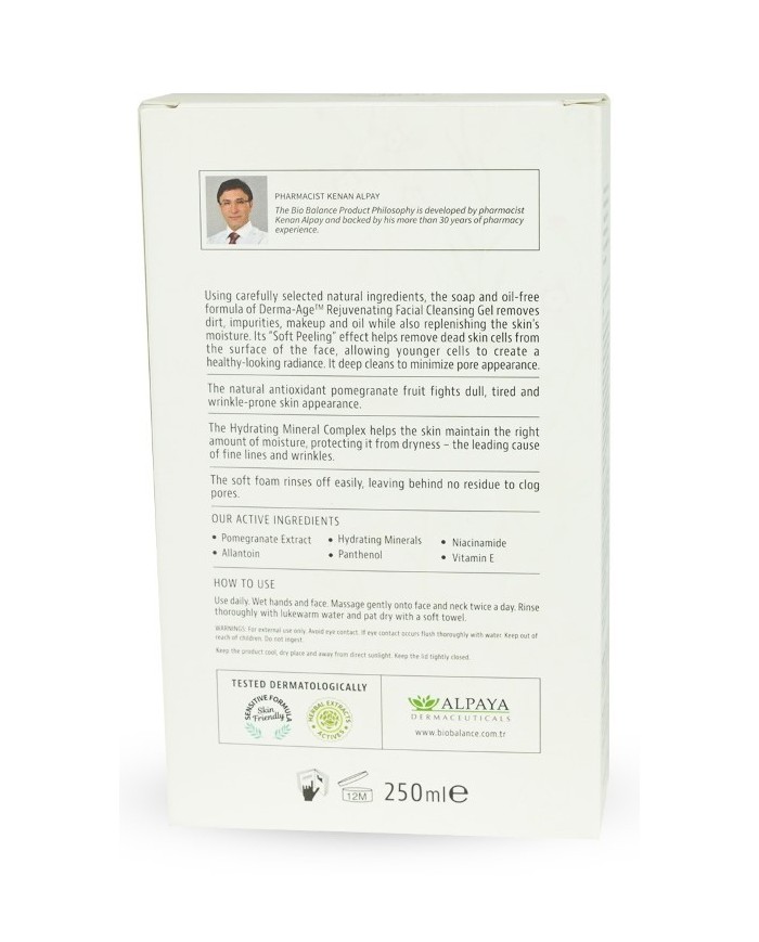 derma age facial cleansing gel 250ml Bio Balance