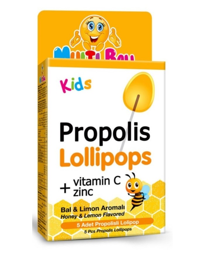 Multiball Propolis + Vit C + Zinc Lollipop 7g 5pcs