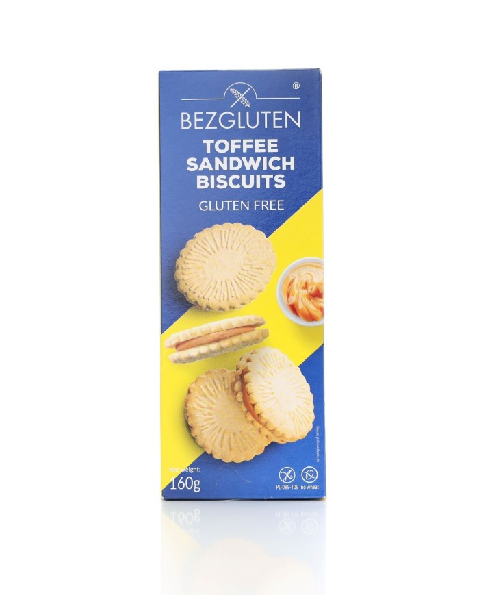 Toffee Sandwich Biscuits 160g Bezgluten