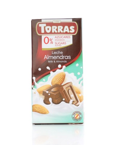 Chocolate Bar Milk With Almonds 75g Torras