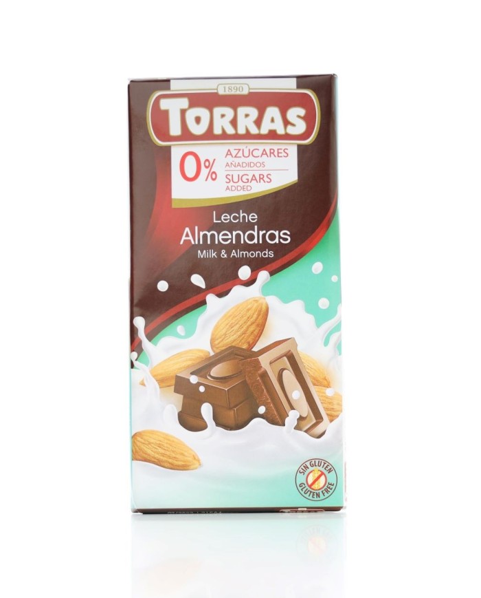 Chocolate Bar Milk With Almonds 75g Torras