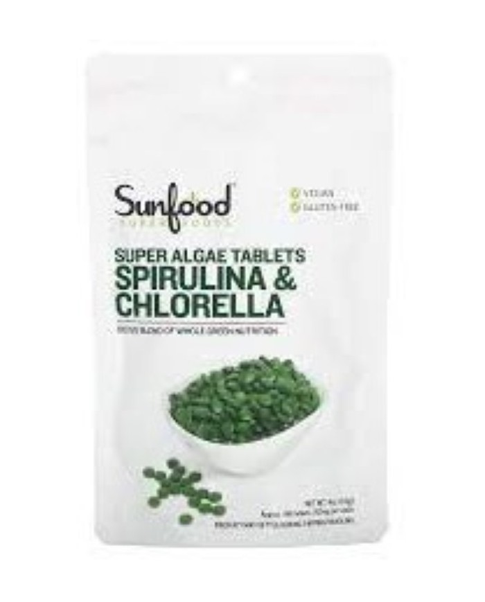 Super Algae Tabs Spirulina And Chlorella 250mg 456tab Sunfood