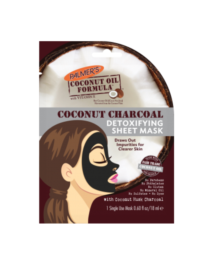 Coconut Charcoal Detoxifying Sheet Mask 1mask 18ml Palmer's