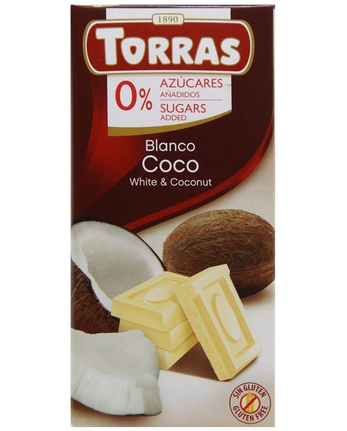 Chocolate Bar White With Coconut 75g Torras