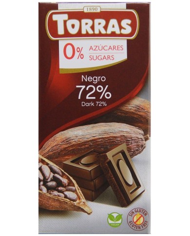 Chocolate Bar Dark72% 75g Torras 