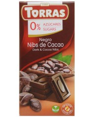 Chocolate Bar Dark With Cocoa Nibs 75g Torras