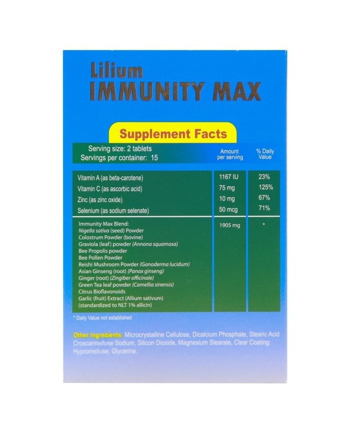 Immunity Max 30 Tablet Lilium
